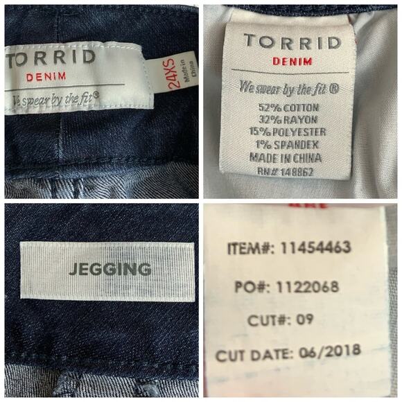Torrid Crop Raw Hem Dark Wash High Rise Jegging Jeans Plus Size 24XS - Picture 8 of 9